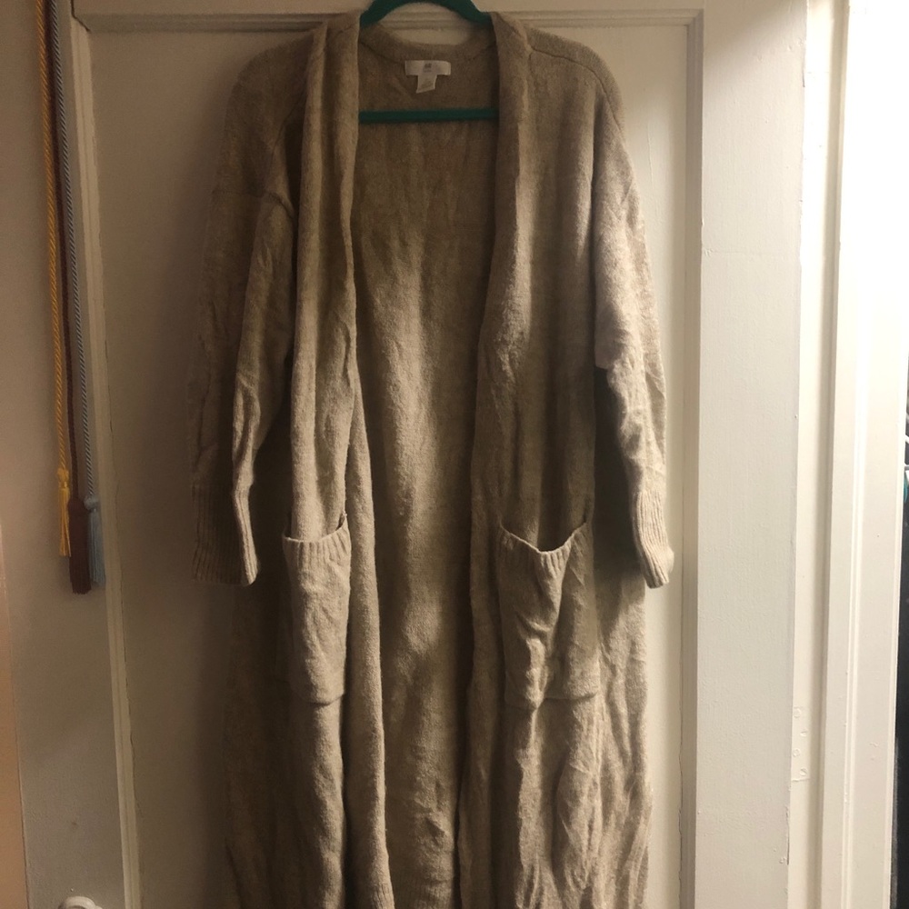 H&M Long Cream Sweater Cardigan